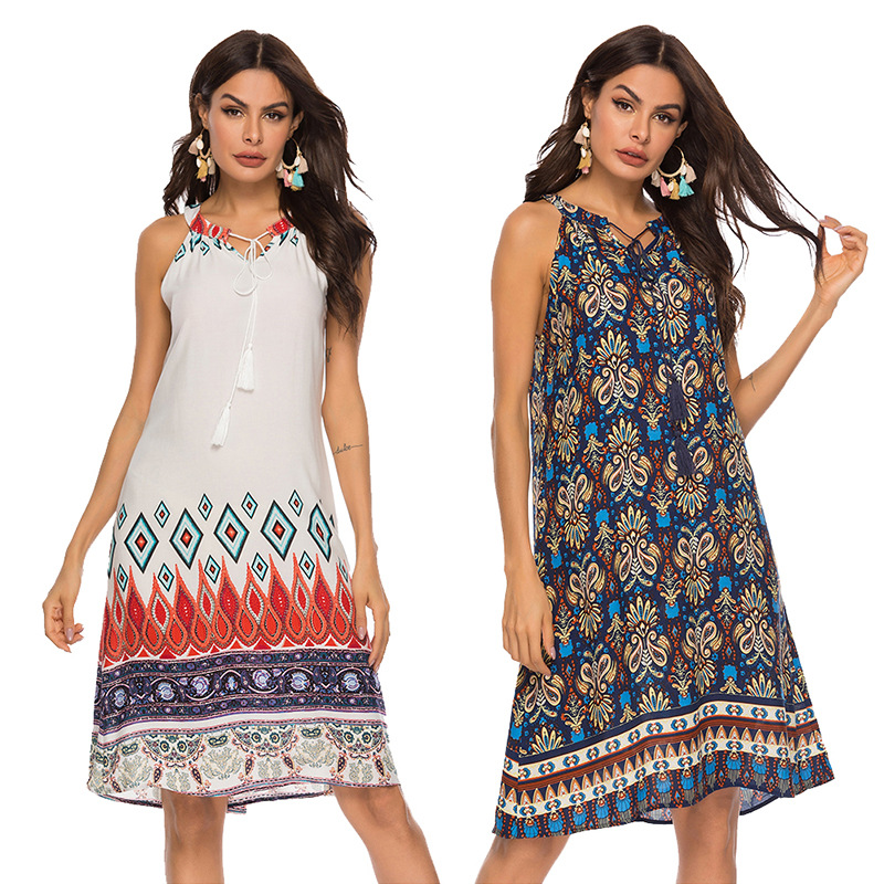 

New 2019 dress summer sexy halter skirt cute beautiful travelling hang-out women girl dress sexy halter design size from  to 2XL, White