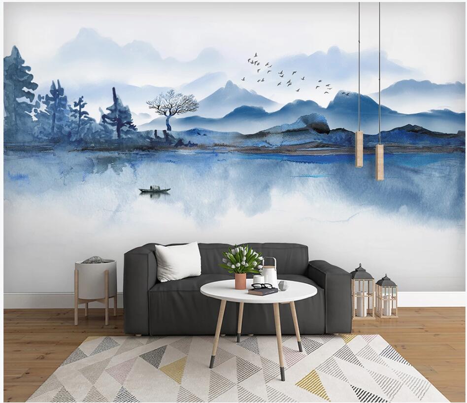 

3d photo wallpaper custom mural New chinese ink landscape TV sofa background wall painting home decor living room wallpaper for walls 3 d, Non-woven wallpaper
