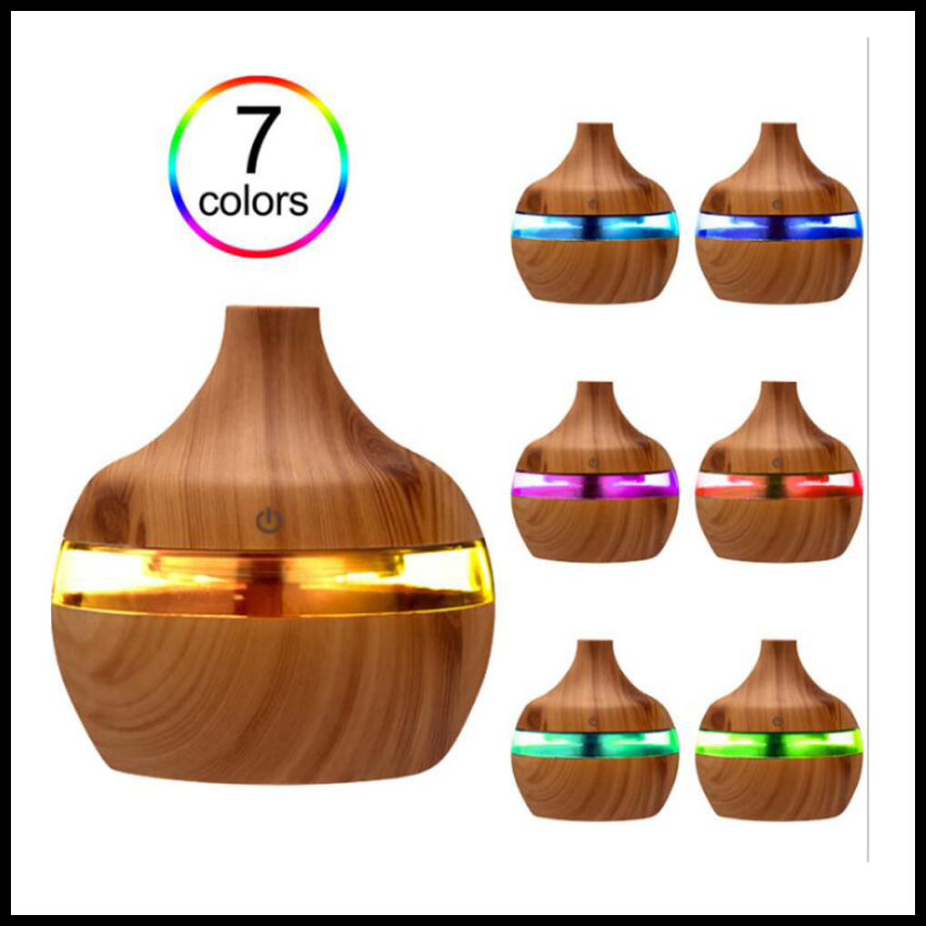 

STOCK Electric Humidifier Aroma Essential Oil Diffuser Ultrasonic Wood Grain Air Humidifier USB Mini Mist Maker LED Light For Home Office