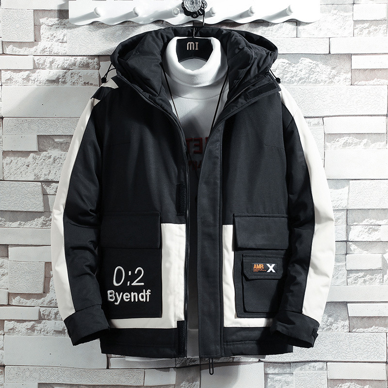 

Winter Jacker Men Parka 2018 Hip Hop Casual Winter Jacket Waterproof Male Long Padding Coat Fashion Casual Mens Parkas 50MF, Black