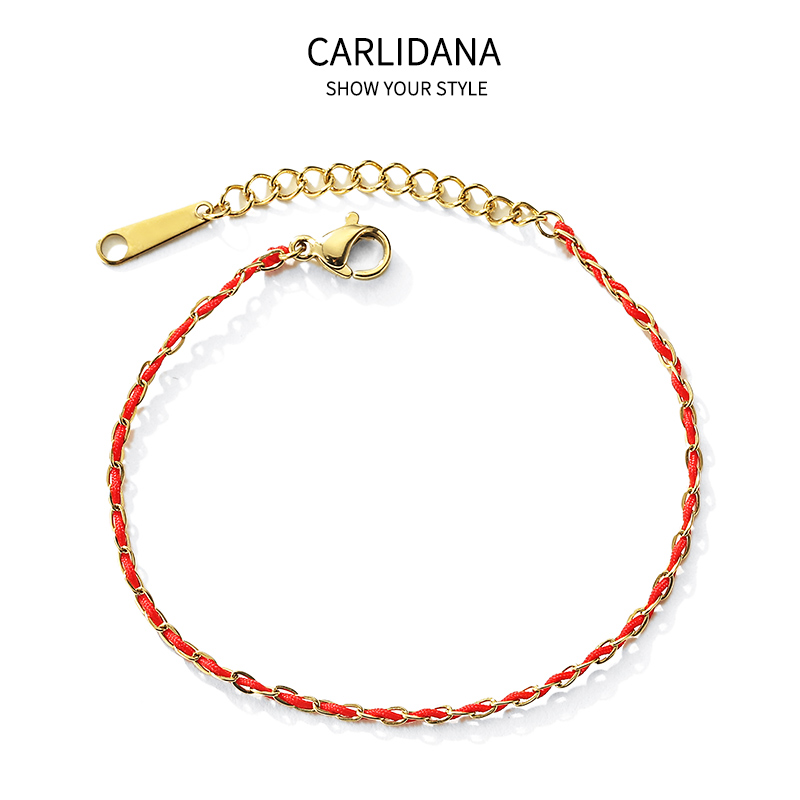 

Link, Chain Carlidana Hand-woven Red Rope Bracelet Rigid And Soft Thread Twine Natal Jewelry Couple Simple Fashion Gift