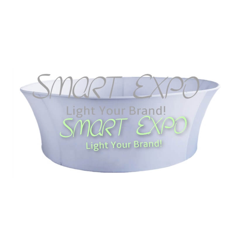 

Dia15ft*Dia13ft*4ft (H) Funnel Style Hanging Exhibition Banner with Strong Aluminum Frame Tension Fabric Print Graphic Portable Bag