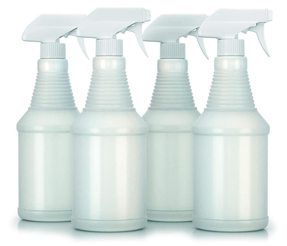 

4Pack Plastic Spray Bottles - 24 oz Empty Spray Bottles for Cleaning Solutions, No Clog and Leak Proof Heavy Duty