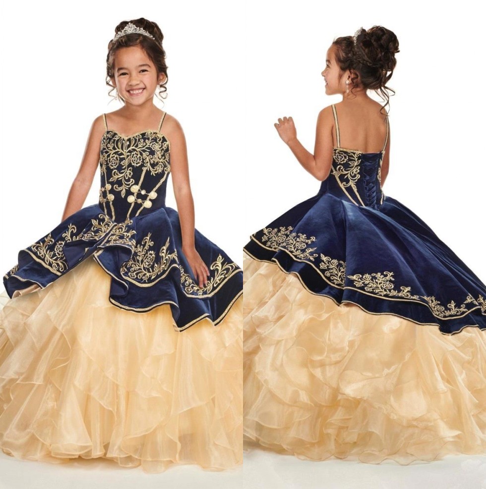black velvet flower girl dress
