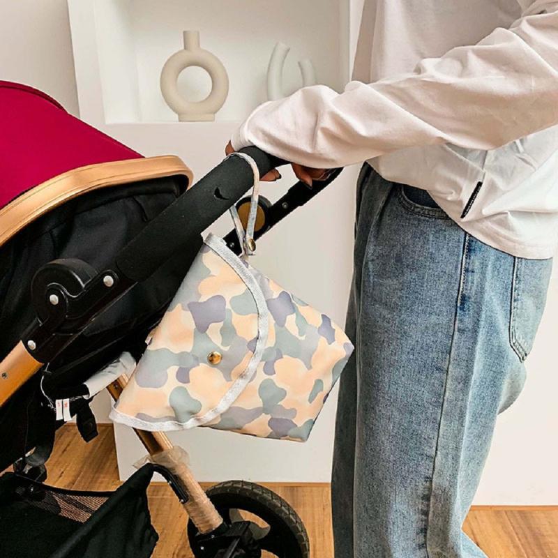 

1Pcs Baby Diaper Bags Reusable Waterproof Diaper Cute Cartoon Organizer Multifunctional Portable Big Capacity Travel Mummy Bags, Pink