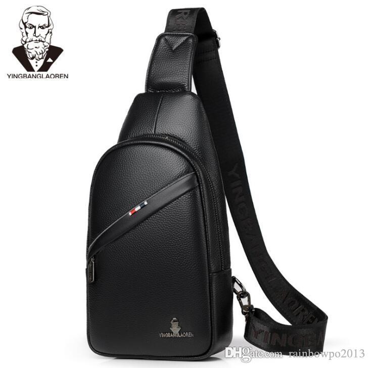 

Factory wholesale man bag business dermis fashion slanting shoulder Baotou layer cowhide businesses men chest handbag outdoor leather riding bags, Brown(boutique box)