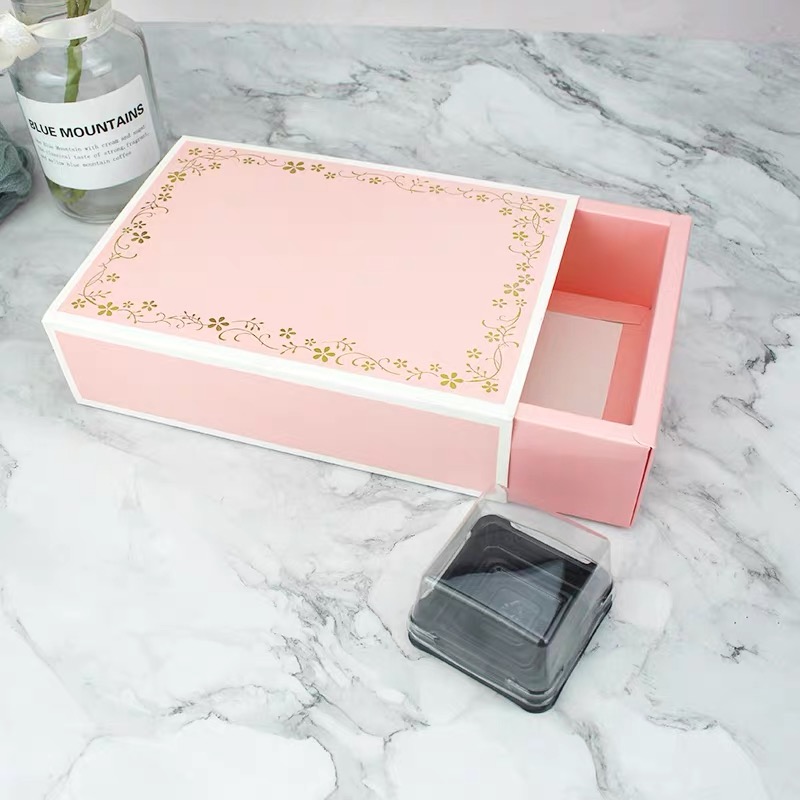 

10pcs Drawer Shaped Pink Paper Cake Box Packing 6 Cups Muffin Cupcake Box Wedding Birthday Baby Shower Gift Boxes Cookies Bag