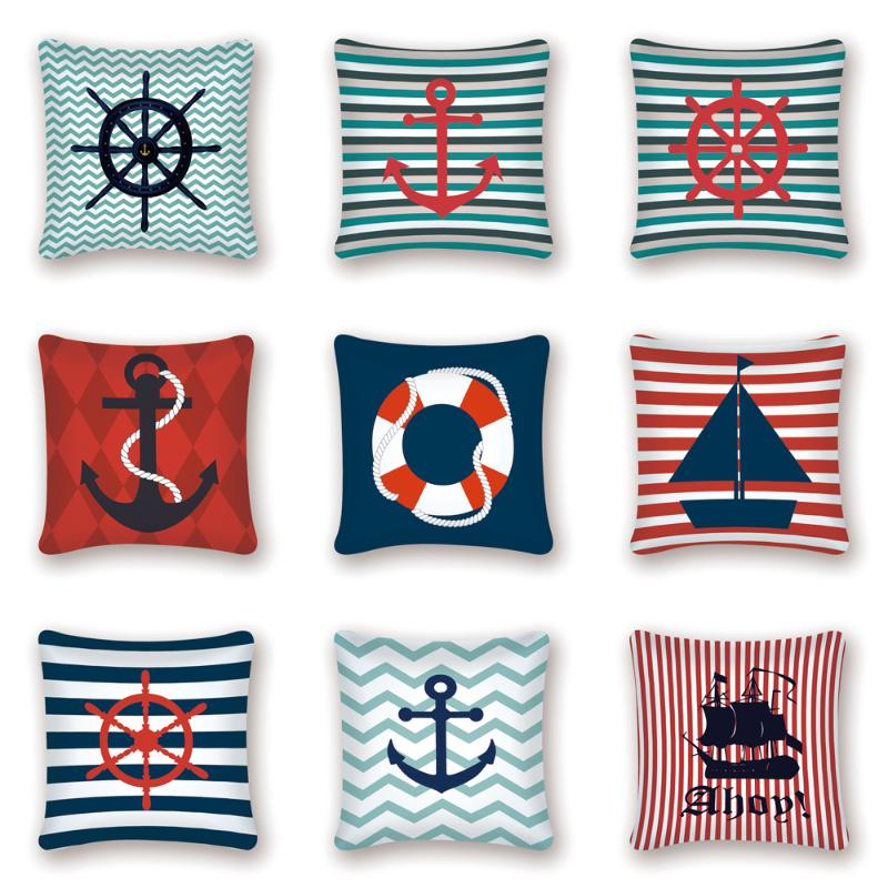 Taie d/'oreiller MOIN Maritime Coussin BLANC//BLEU 30x50cm.