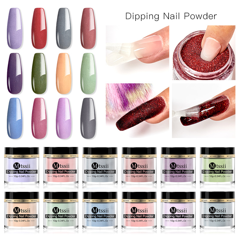 

Mtssii Dipping Nail Powder Manicuring Design Natural Dry No Need UV Lamp Cure Nail Art Glitter Holographic Powder 10g