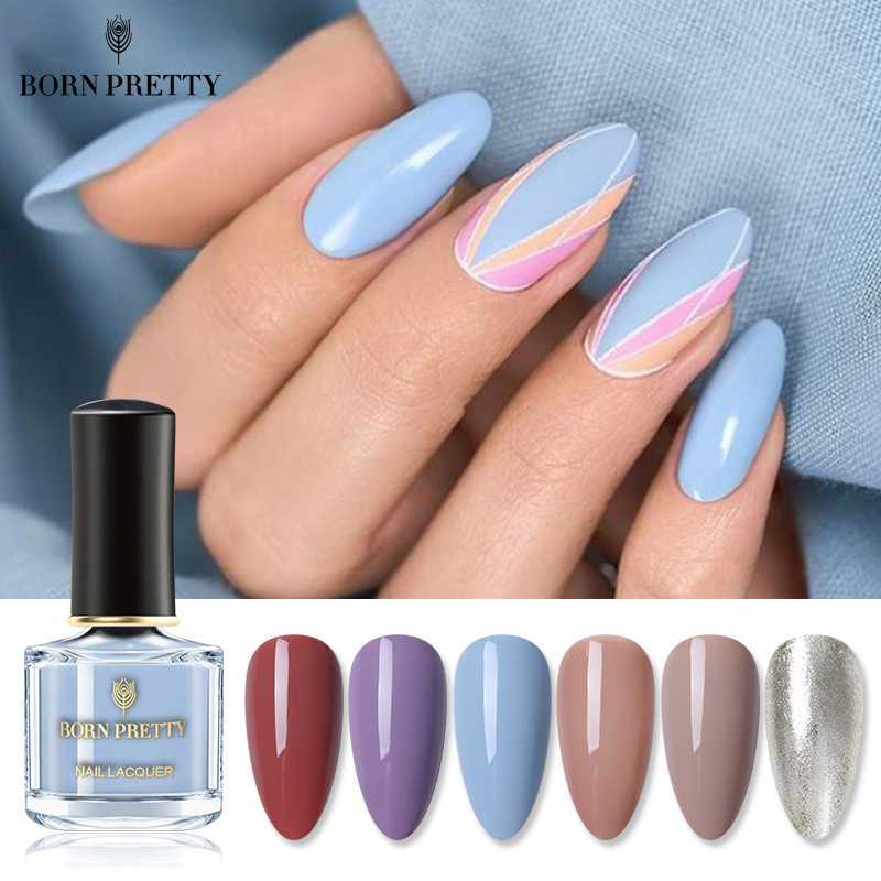 

BORN PRETTY Solid-color Nail Polish 6ml Nude Pink Series Odorless Qiuck Dry Waterborne Glitter Nail Varnish Matte Effect, Bp-wn06