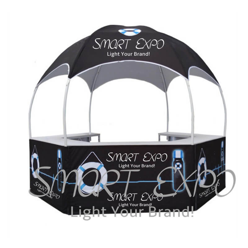 

10x10ft Custom Printing Collapsible Design Catering Display Outdoor Food Kiosk Booth with Dye-Sublimation Graphics and Portable Wheeled Bag