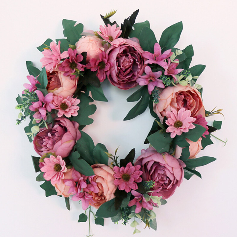 

1PCS Artificial Flower Garland Wreath Door Party Hanging Wall Window Decoration wedding Headwear accessories photography prop, A6