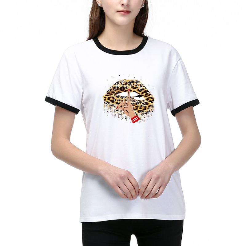

New Arrival Womens T Shirt Fashion Casual Ladies DIY Tees for Summer Hot Sale Women DIY T Shirts with Printed 2 Colors Size -2XL, Black