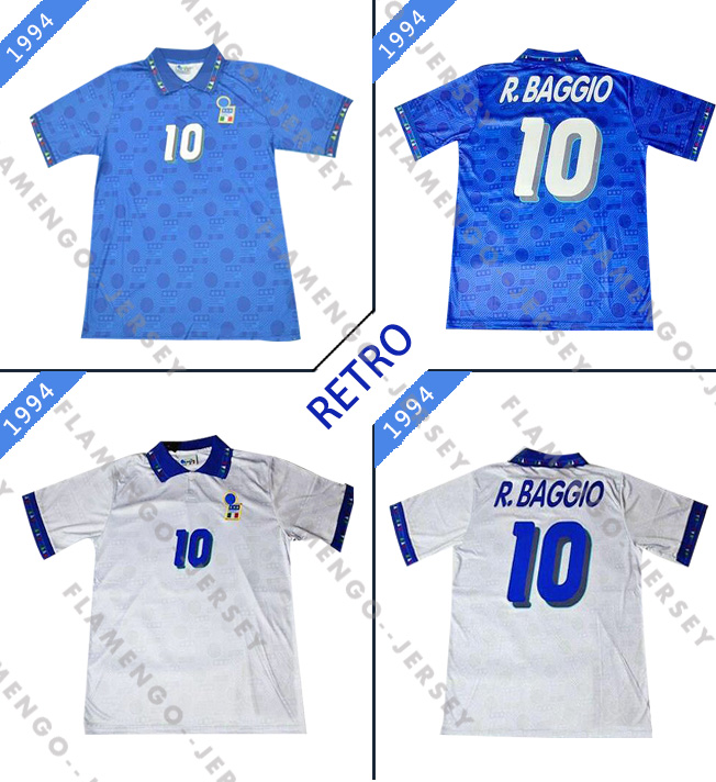 

1994 Retro Italy World cup Soccer Jerseys home blue away white 94 classic vintage football shirt MALDINI R.BAGGIO BENARRIVO MUSSI TASSOTTI, Black;yellow