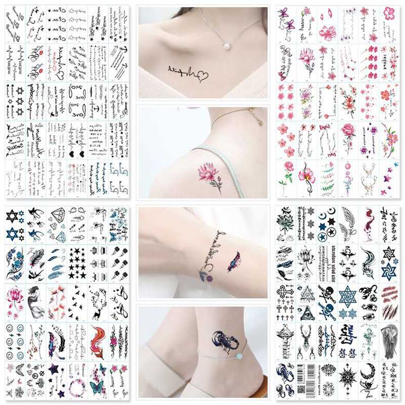 

30Pcs/Set No Repeat Temporary Tattoo Stickers Waterproof Tattoos For Women Sexy Arm Clavicle Body Art Hand Foot for Girl Men