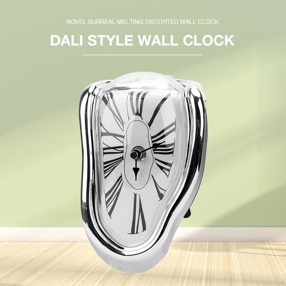 Plata Novela surrealista de fusión distorsionada relojes de pared surrealista Salvador Dalí Estilo 