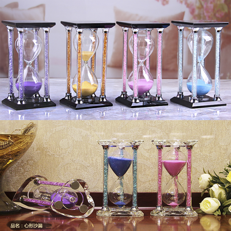 

Crystal Hourglass Timer 30/60 Minutes Time Decoration Time Children Students Creative Personality Birthday Gift Glass Hourglass