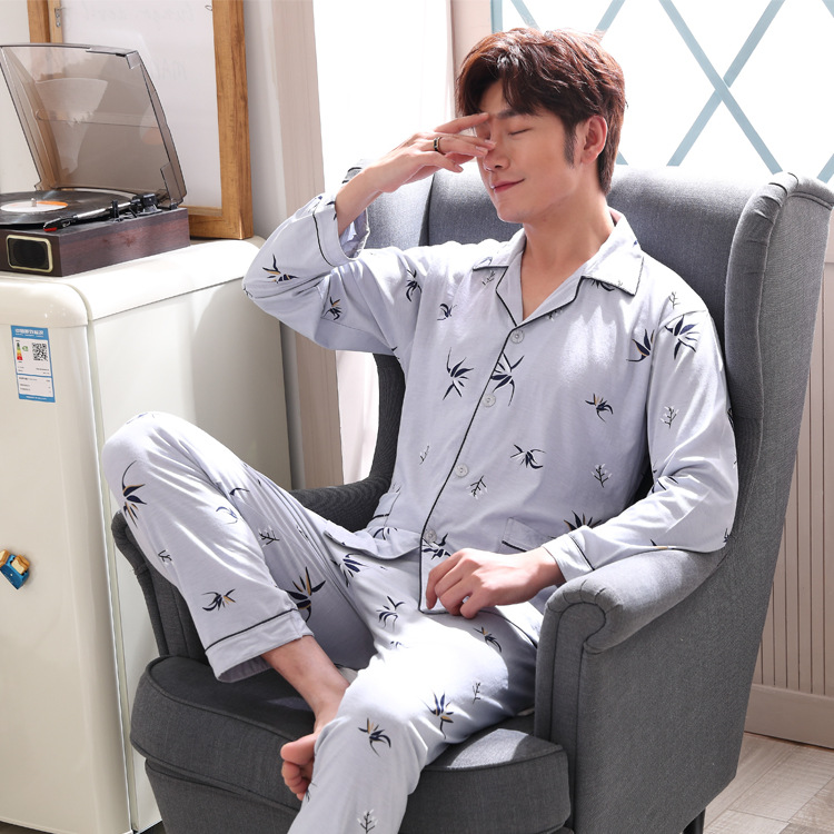 

Men Cotton Pajamas Sets Leisure Sleep Shirt Home Pants pigiama uomo Sexy Modern Nightwear for Men Luxury Clothes, 5678