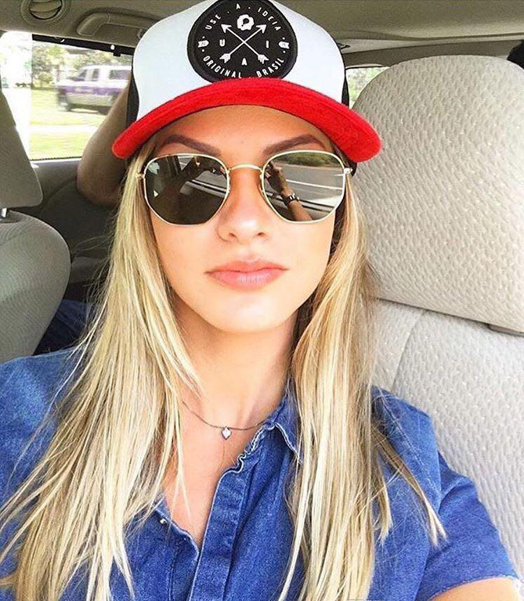 

Top Quality style Brand Sunglasses Hexagonal Metal Sun Glasses irregular personality Fashion Coating Sunglasses with Retail Package