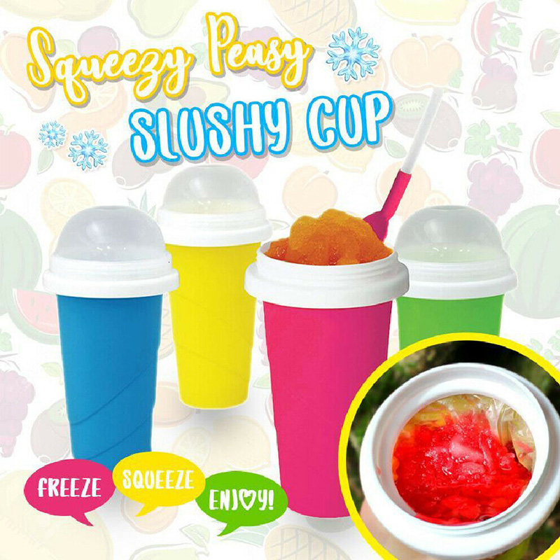 

Hot Sales Slushy Ice Cream Maker Squeeze Peasy Slush Quick Cooling Cup Milkshake Bottles DNJ998 T191031