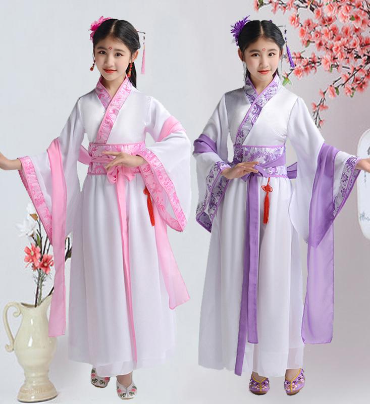

Kids Tradition Hanfu Folk Dancer Costume Girls Chinese Ancient Fairy Costume Children Adult Cosplay Birthday Outfits for Women, Blue