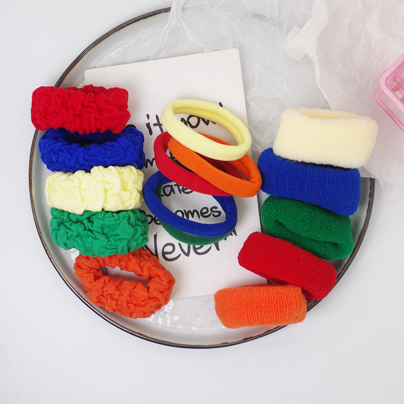 

5 Pcs/set Korean Children Simple Basis Colorful Wide Rubber Band Hair Rope Fashion Sweet Girl Princess Ponytail Hair Accessories