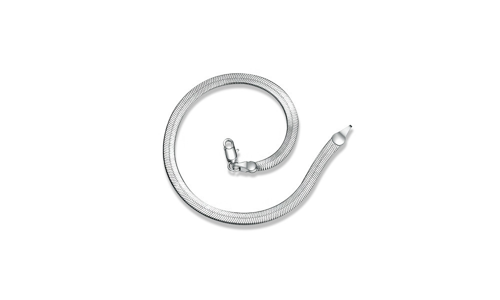 

OMHXZJ Wholesale Personality Bangle Fashion Woman Girl Party Wedding Gift White Blade Chain 18KT White Gold Bracelet BR136