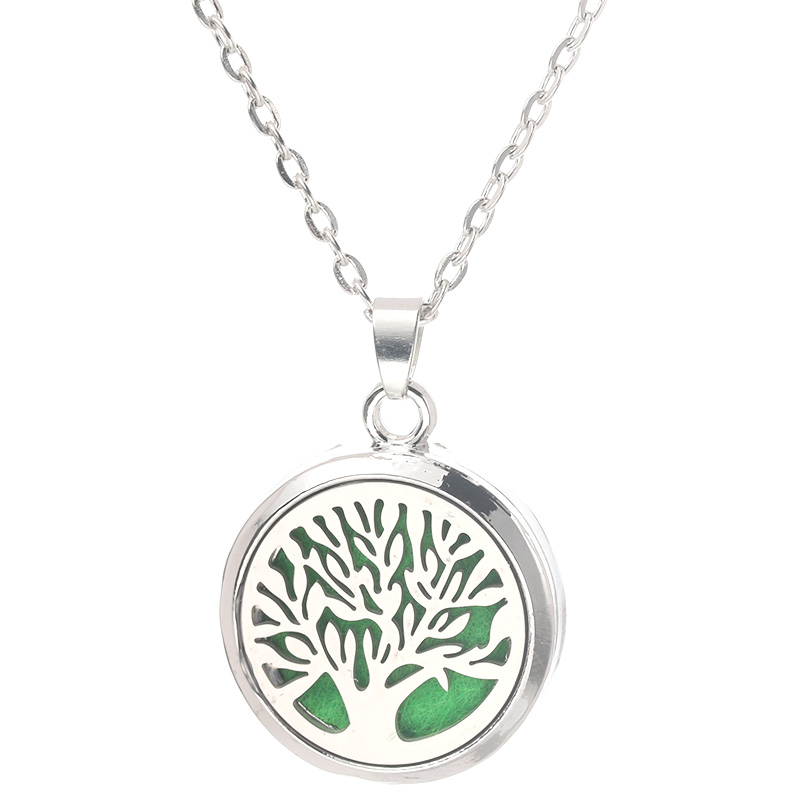 

Tree Of Life Aroma Box Necklace Magnetic Stainless Steel Essential Oil Diffuser Perfume Box Locket Pendant Jewelry