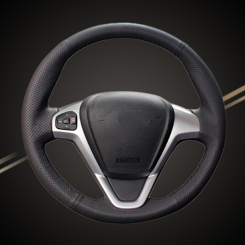 

Car Braid On The Steering Wheel Cover for Fiesta 2008-2013 Ecosport 2013-2016 Car-styling DIY Auto Steering Braiding Covers