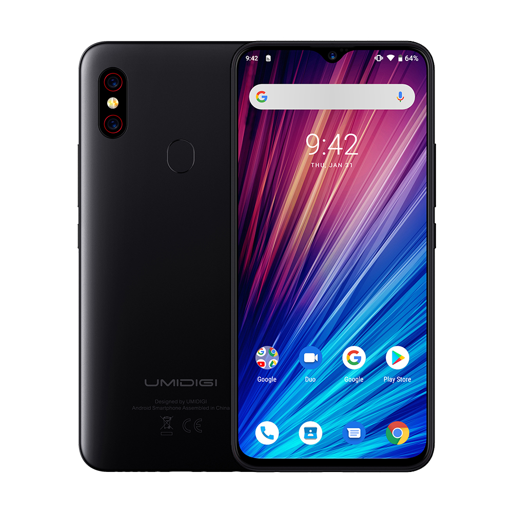 

UMIDIGI F1 Play Android 9.0 48MP Super Cameras 5150mAh 6GB RAM 64GB ROM 6.3"FHD+ Helio P60 Global Version Smartphone Dual 4G 48MP+8MP+16MP C