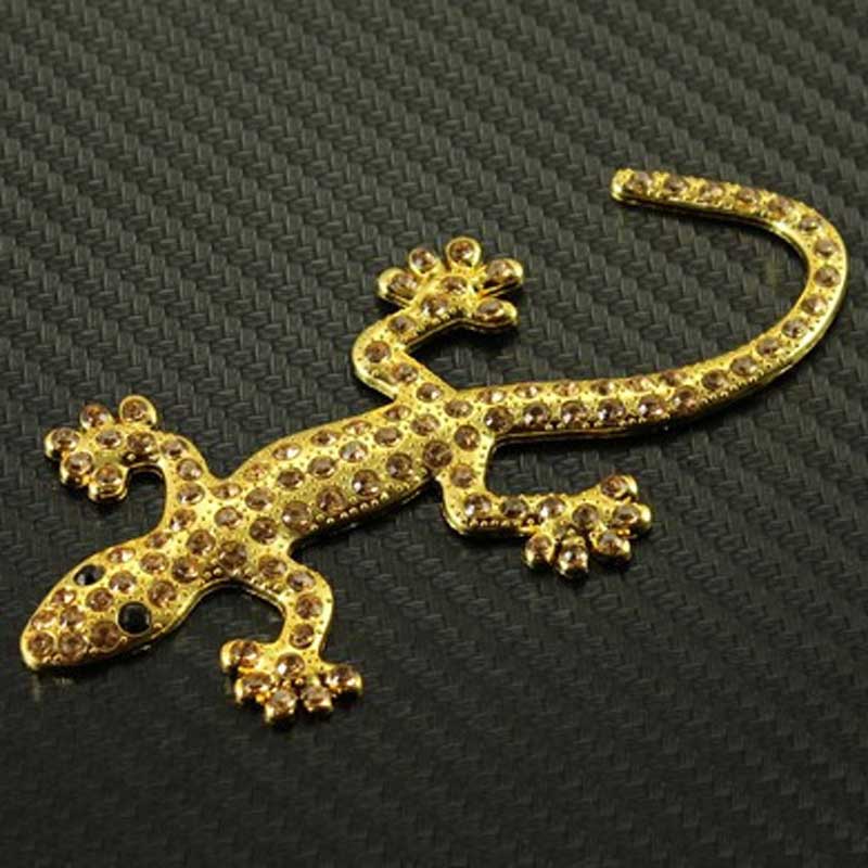 

3D Solid Diamond Metal Gecko Car Stickers Modified Decals