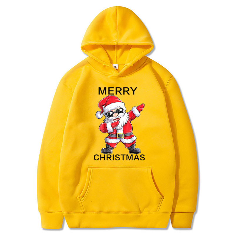 

Women Christmas Hoodies Santa Claus Printed Fashion Warm Fleece Coat Autumn Winter Sweatshirt Fleece Street Hoodys for women, Blue