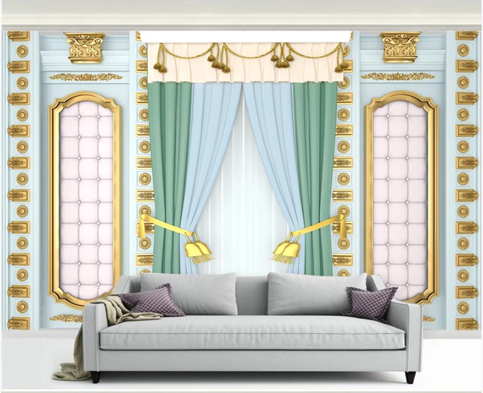 

WDBH 3d photo wallpaper custom mural European style 3d soft package golden carving background Home decor living Room wallpaper for walls 3 d, Non-woven