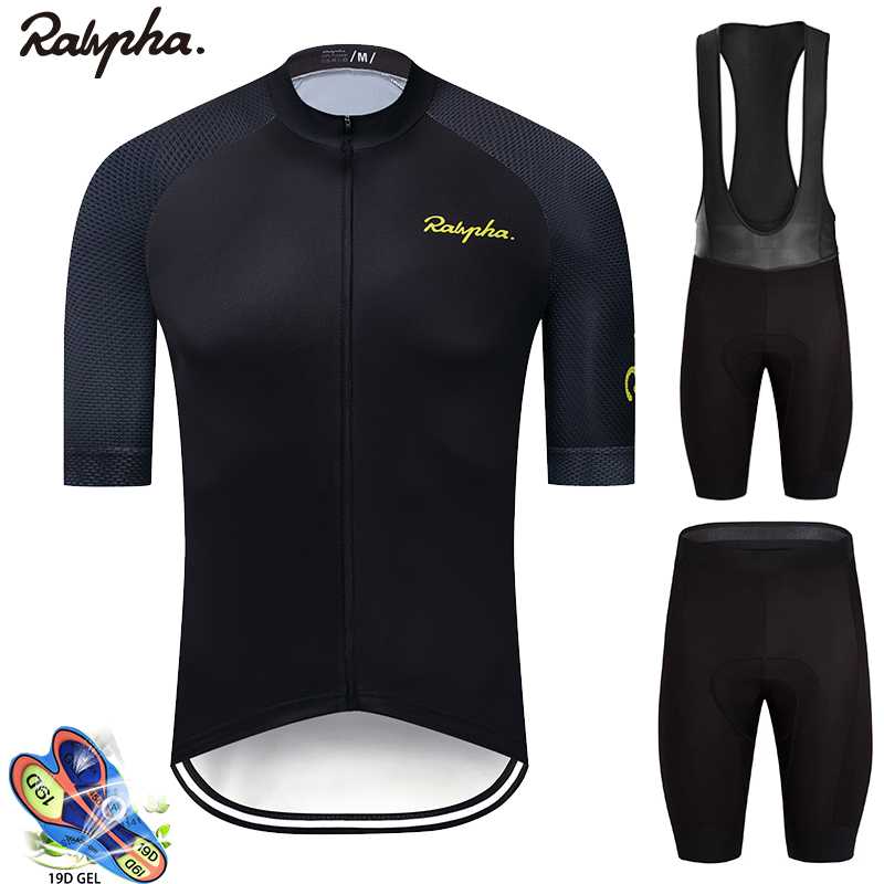 

Ralvpha Men Cycling Jersey Set Cycling Clothing Bib Shorts Kit Quick dry Bicycle Uniform Bike Clothes Suit ropa ciclismo verano