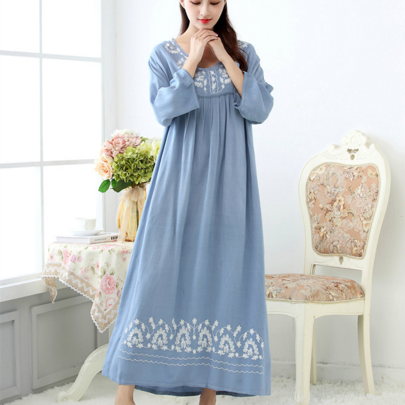 women's long sleeve cotton nightgowns