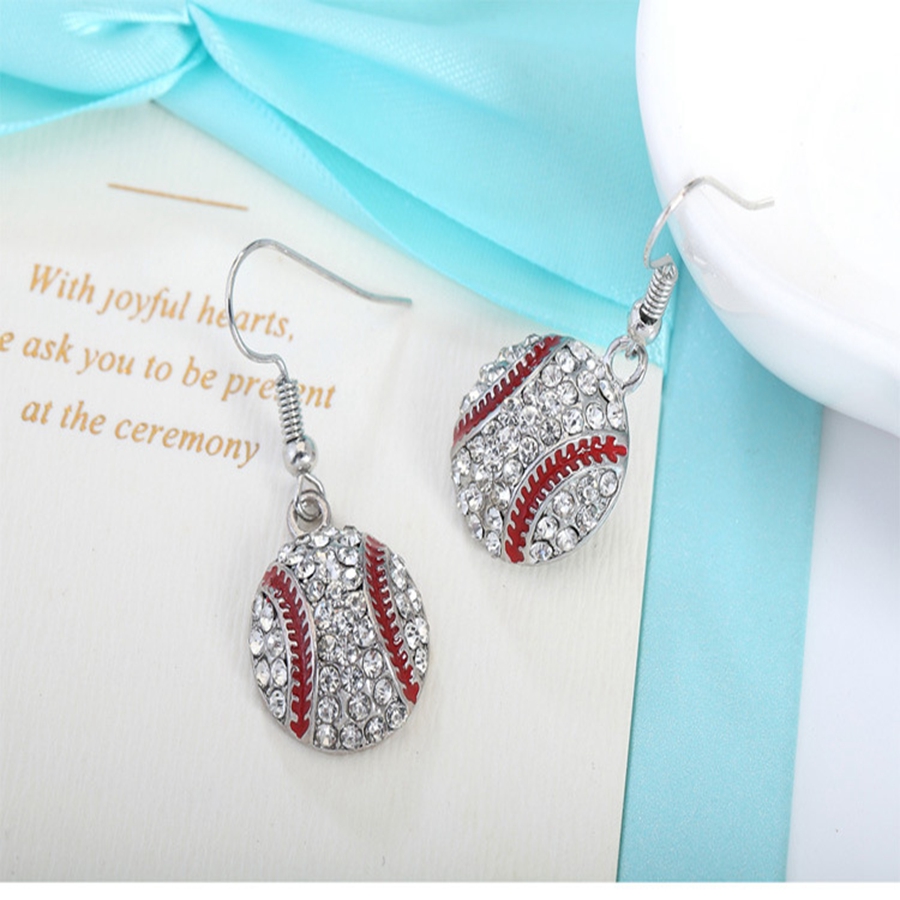 

Diamond Earrings for Women Stud Silver Geometric Fine Jewelry kolczyki Females temperament Circular Baseball earrings jewelry LJJJ129, Golden