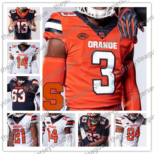 

Syracuse Orange 2019 New Custom Any Name Number Stitched Navy White #3 Christopher Fredrick 13 Tommy DeVito Neal McNabb NCAA Football Jersey