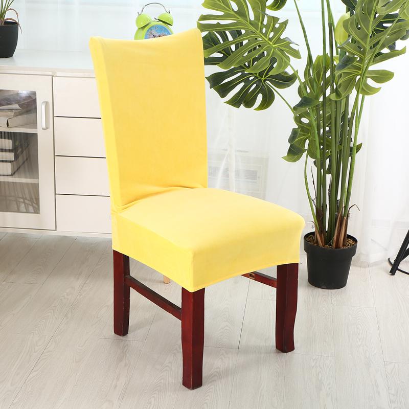 

Solid Color Plush Fabric Chair Cover Velvet Thick Seat Cover For Dinning Room Wedding Office Banquet Anti-dirty Chair Slipcovers