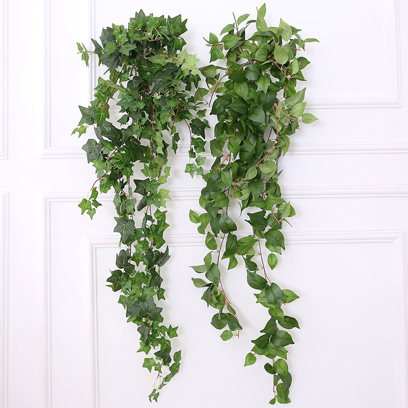 

Hanging tropical green leafs Rattan Artificial plant decorating jungle party garden decoration Vine faux plants Silk greenery