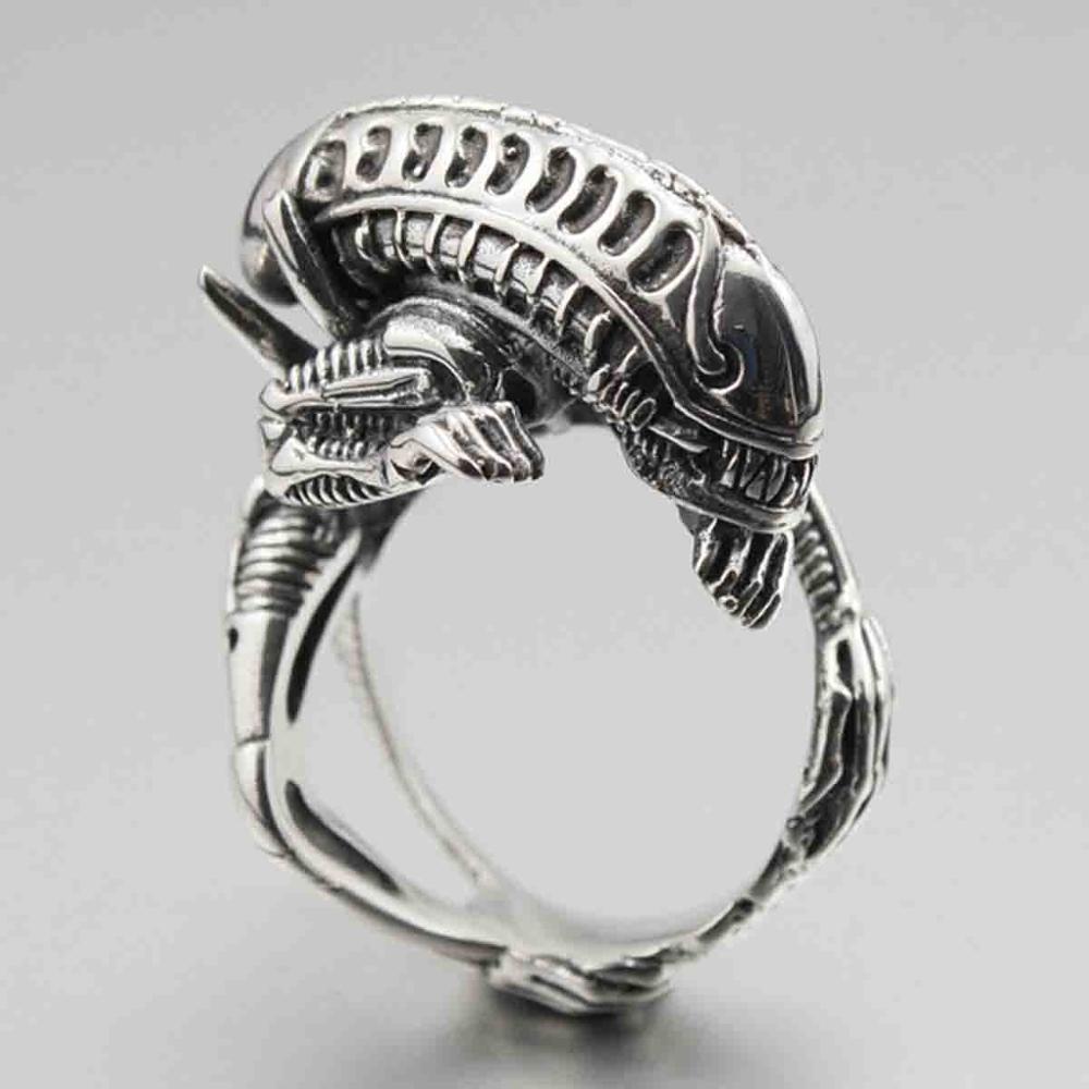

316L Stainless Steel Alien Predator AVP Mens Biker Rocker Punk Ring US Size 7 to 14