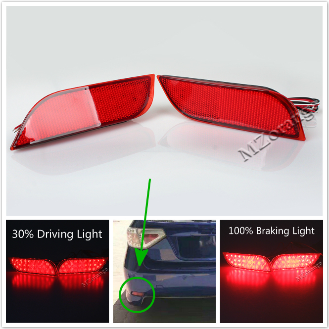 2x LED Bumper Reflector Red Lens Tail Stop Brake Light fit Lexus LX470 1998-07