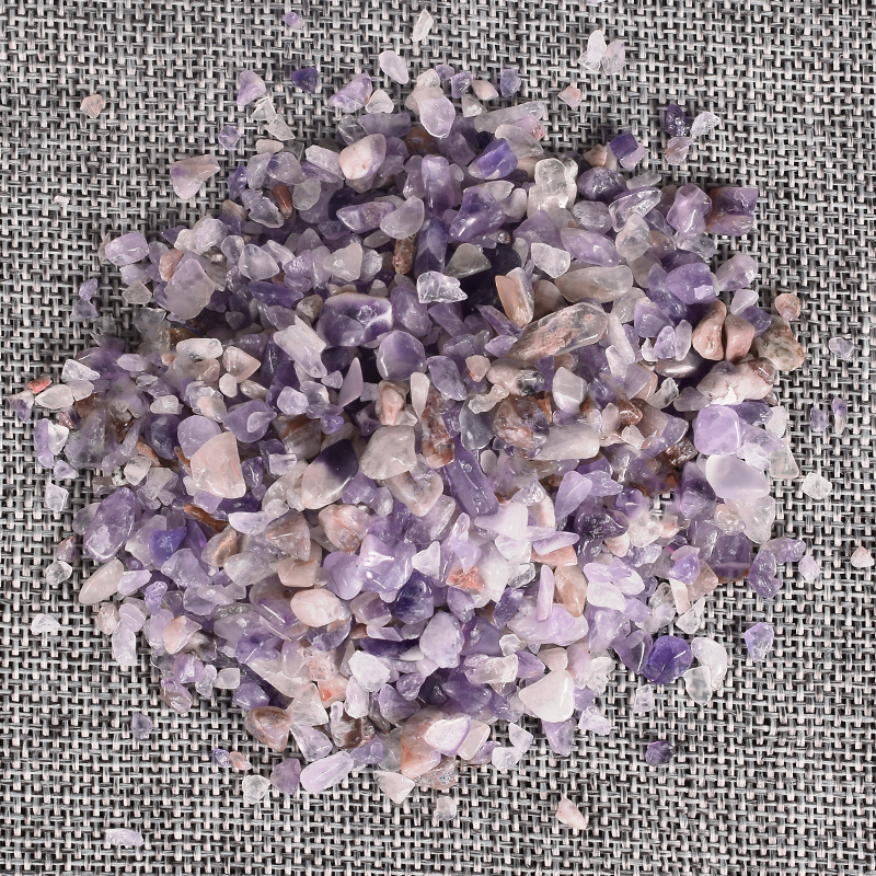 

100 Gram Natural Light Amethyst Gemstone Mineral crushed stone Tumbled stone Home Fountain Decor Healing Reiki