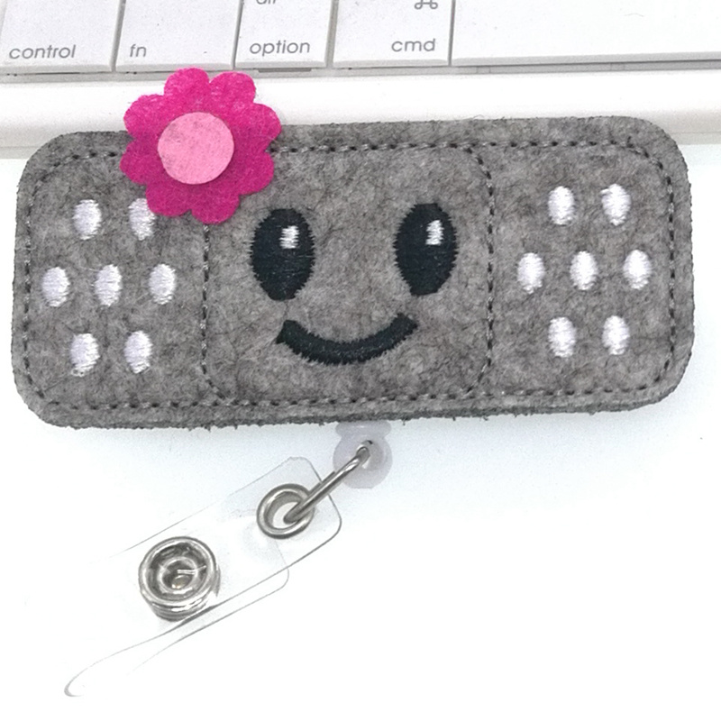 

Nurse Badge Reel Holder Cute Bandage RN Badge Reel Embroidery Retractable Badge Holder with Alligator Clip for Students Teachers