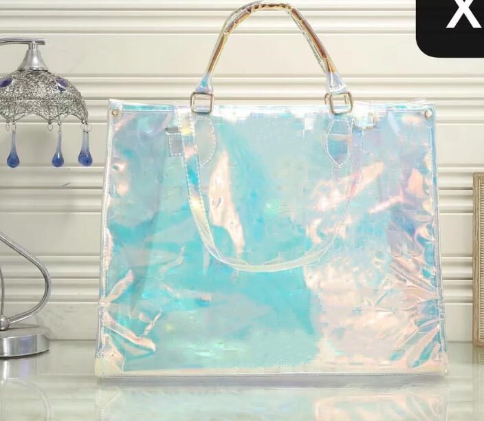 

designer luxury bags fashion women handbags purses handbag Laser Flash PVC Transparent Duffle Bag ForBrilliant Colour, Grid