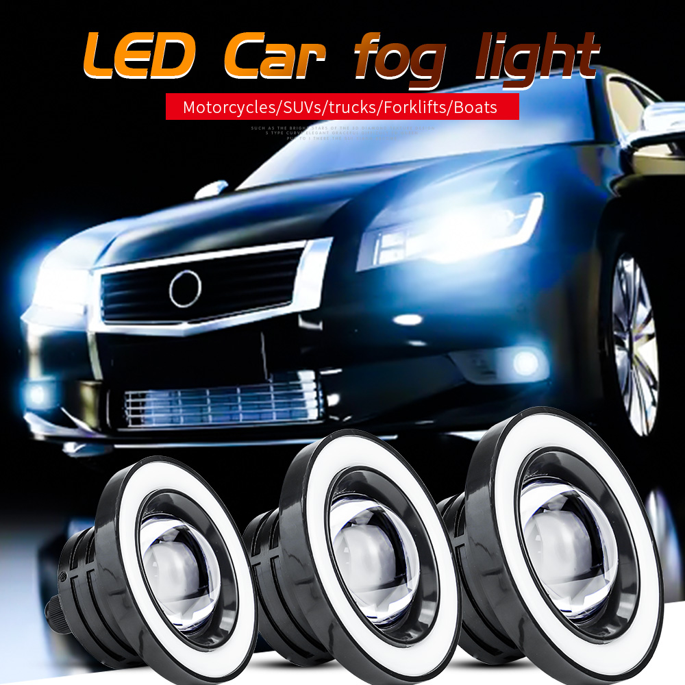 

Led Work Lights 2pcs 2.5 3.0 3.5 Inch Car Fog Projector White Angel Eye Light Halo Ring DRL Driving 30W 1200LM