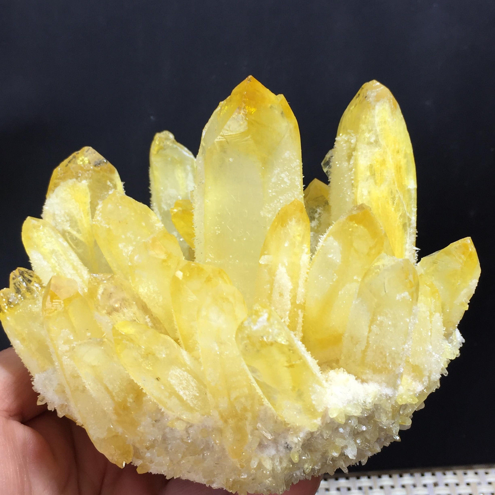 

New Find Yellow Phantom Quartz Crystal Cluster Mineral Specimen Healing