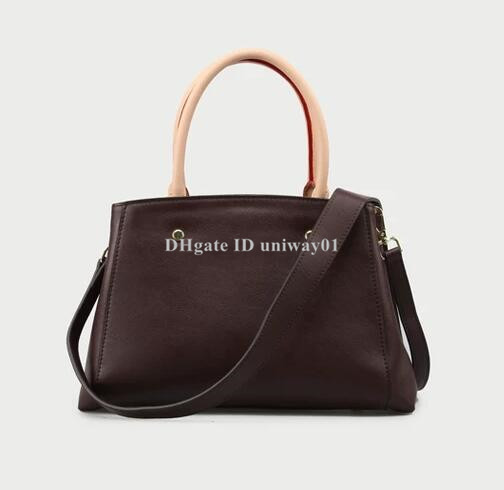 

Promotion Discount Quality Leather Women shoulder bag tote classic flower checked damier, Brown 29cm
