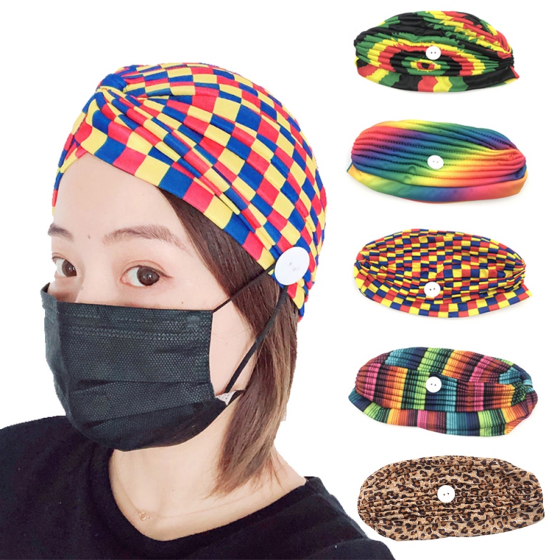 

Blind ShipYoga Hairband Fitness Elastic Hairband Hair Striped Button Headband, Red