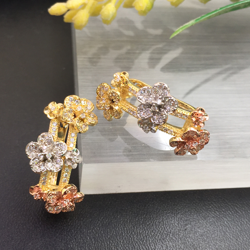 

Hoop & Huggie Lanyika Fashion Jewelry Distinctive Flower Micro Plated Party Earrings Anniversary Lucky Romantic Bridal Daily Gift