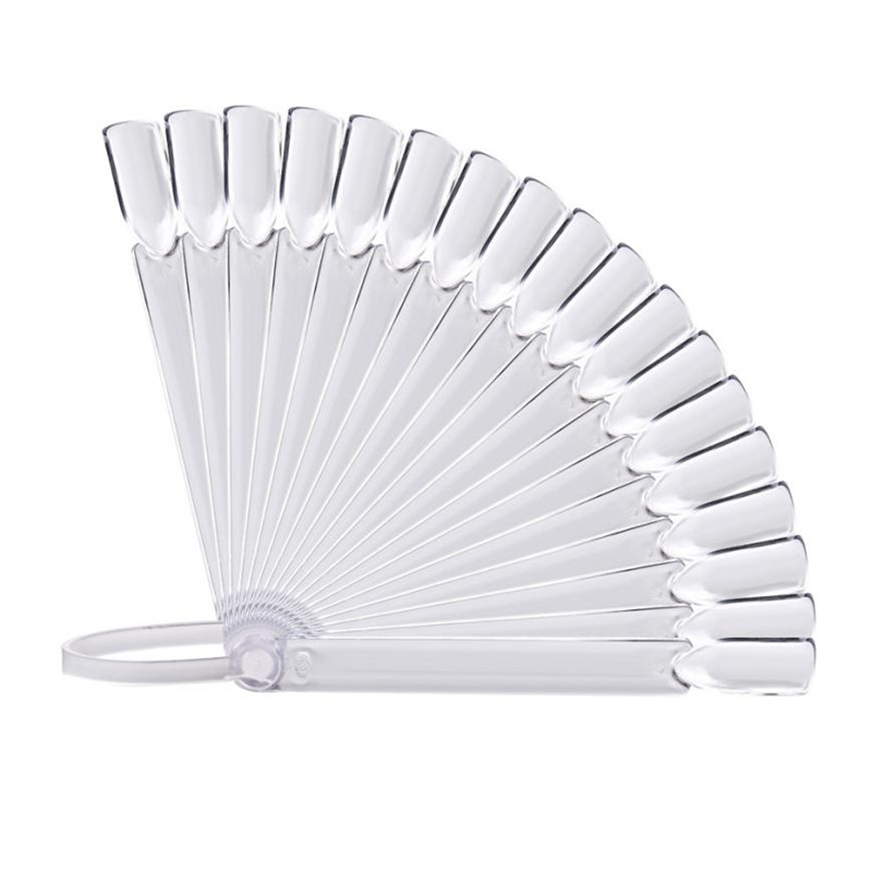 

32 Pcs/1 set Plastic Nail Art False Tips Sticks Polish Practice Display Fan Board Design Tool Beige Clear Color Nail Art Tool